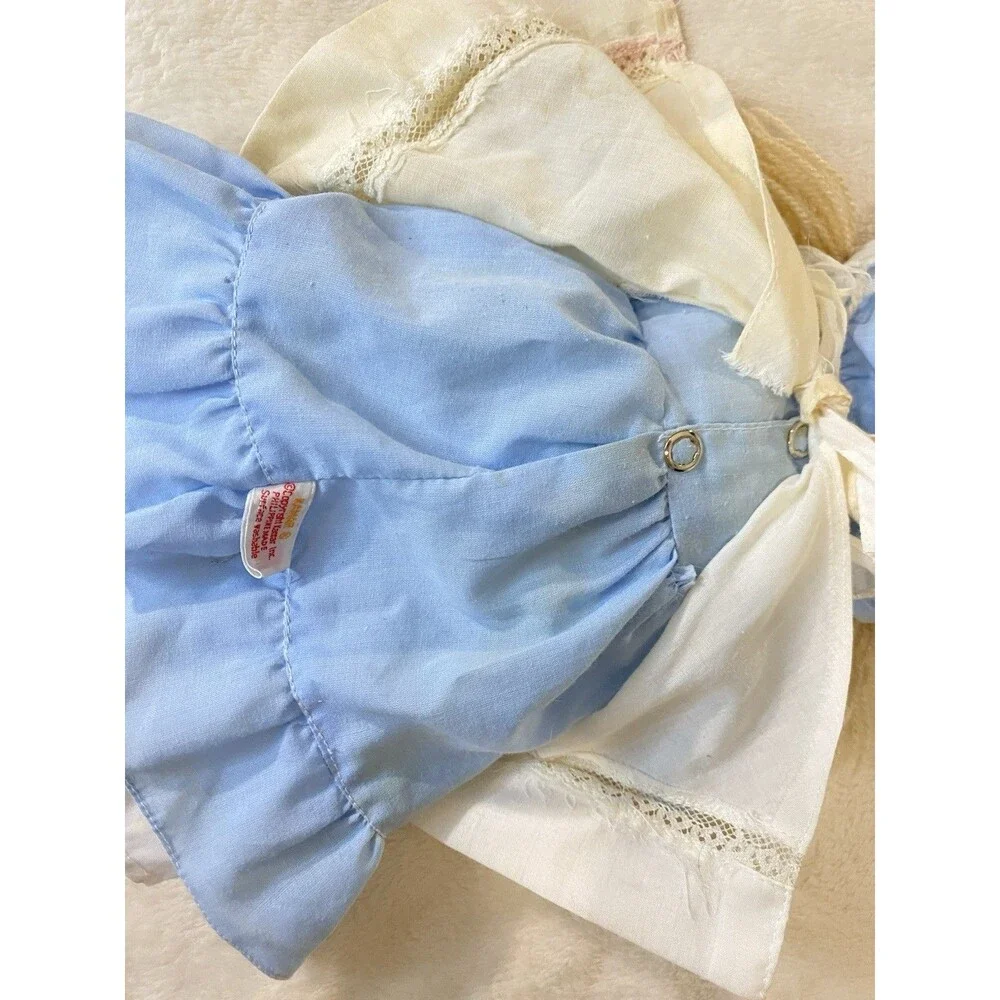 Vintage 60s 70s Toy Collectible Kamar Rag/Cloth Doll “Kristy”Blue Dress & Bonnet